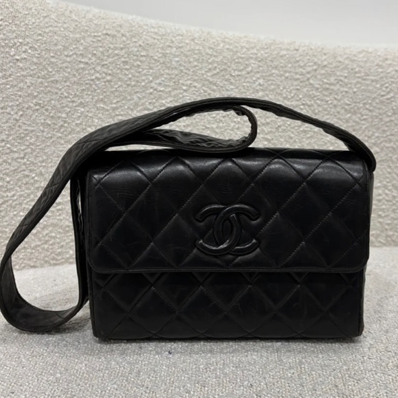 Authentic Pre-Owned CHANEL CC Mark Matelasse Shoulder Bag Lambskin Leather Brown - Picture 1 of 16